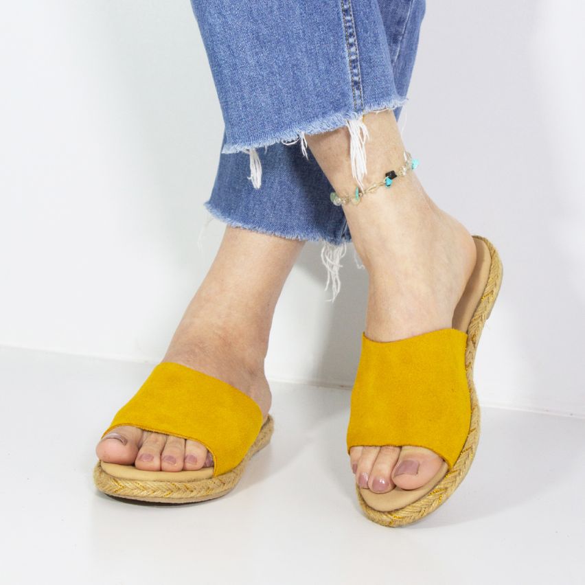 Sandalia Puro Cuero 861 - AMARILLO