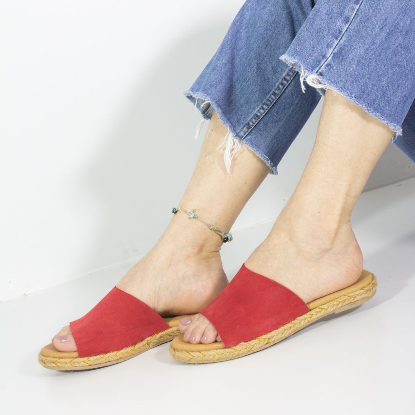 Sandalia Puro Cuero 861 - ROJO