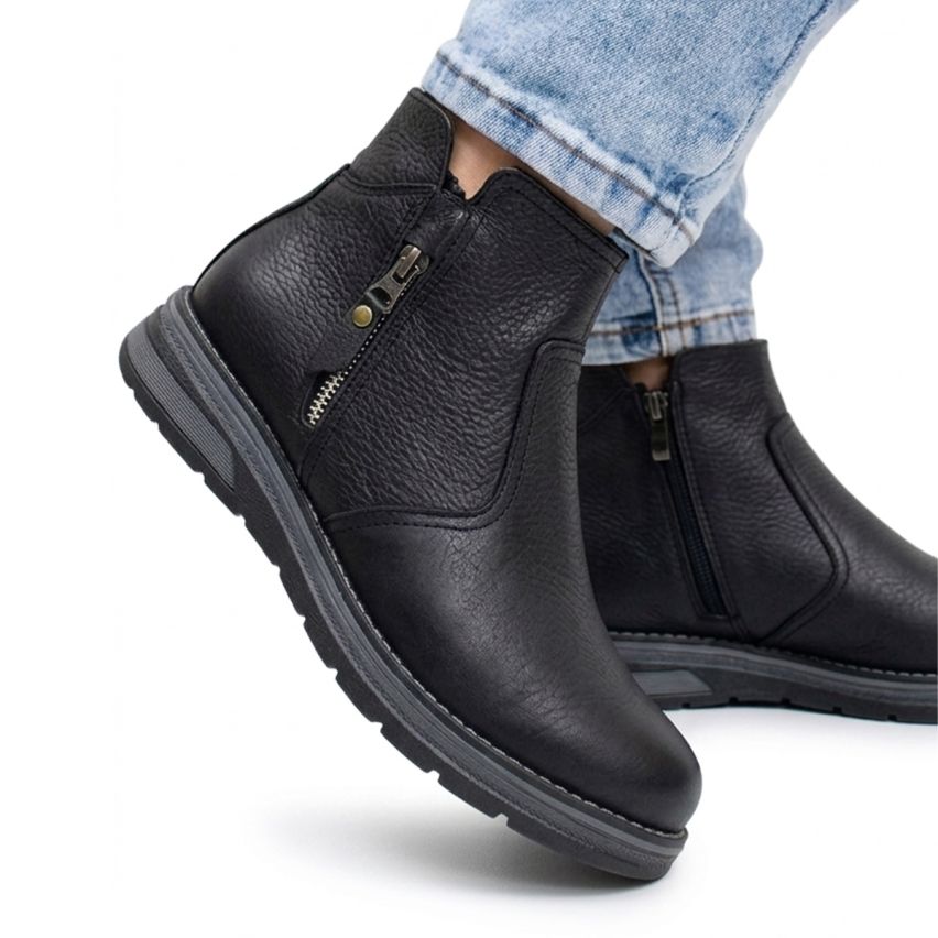 Botín Puro Cuero Modelo 1200 Negro